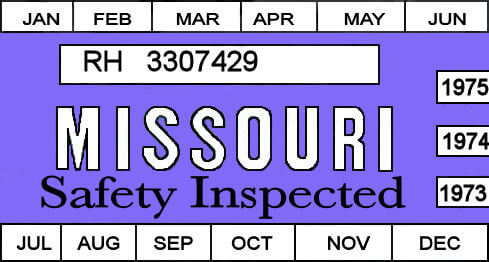 (image for) 1973, 1974, 1975 Missouri INSPECTION Sticker